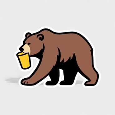 The Thirsty Bear Sticker