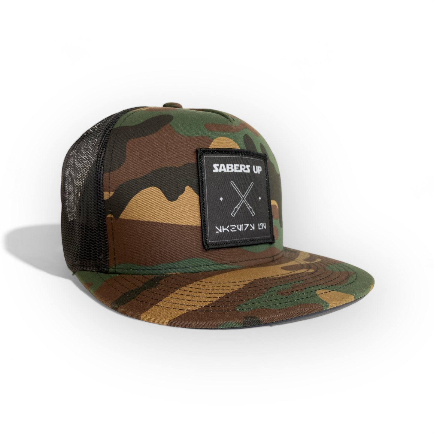 camo star wars theme hat sabers up