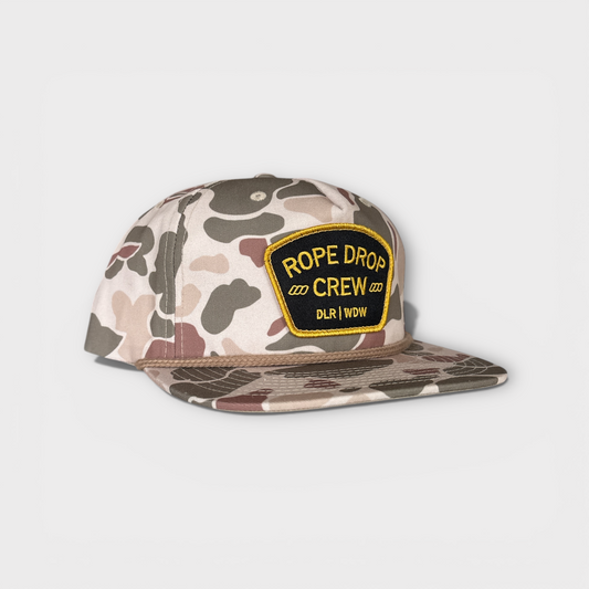Rope Drop Crew Hat- 7-Panel Flat Bill Snapback