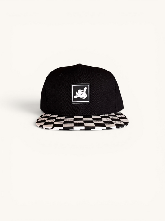 Shaka Pal Checkered Snapback Hat- Youth