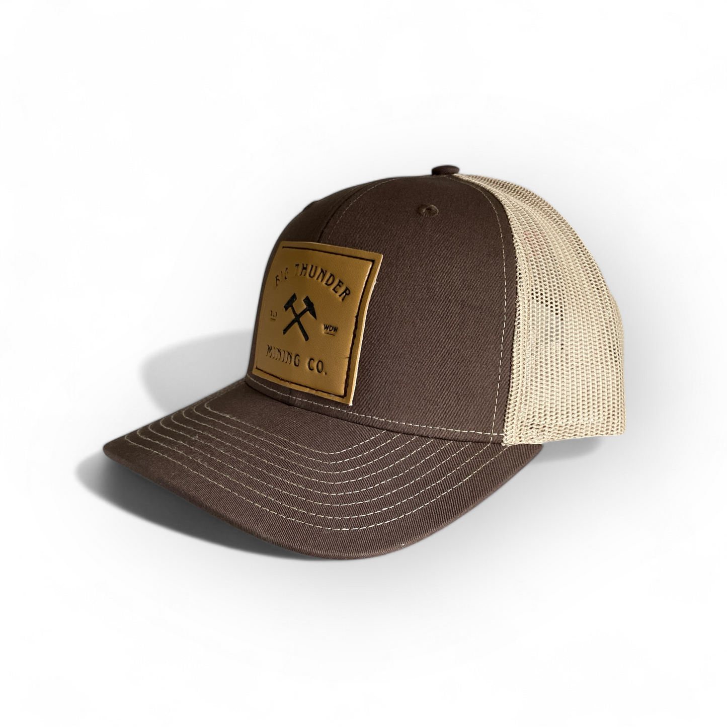 Thunder Mining Co. Faux Leather Retro Trucker Hat