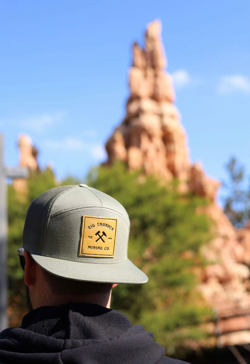 Thunder Mining Co. Faux Leather Patch Hat- 5 Panel Classic Trucker