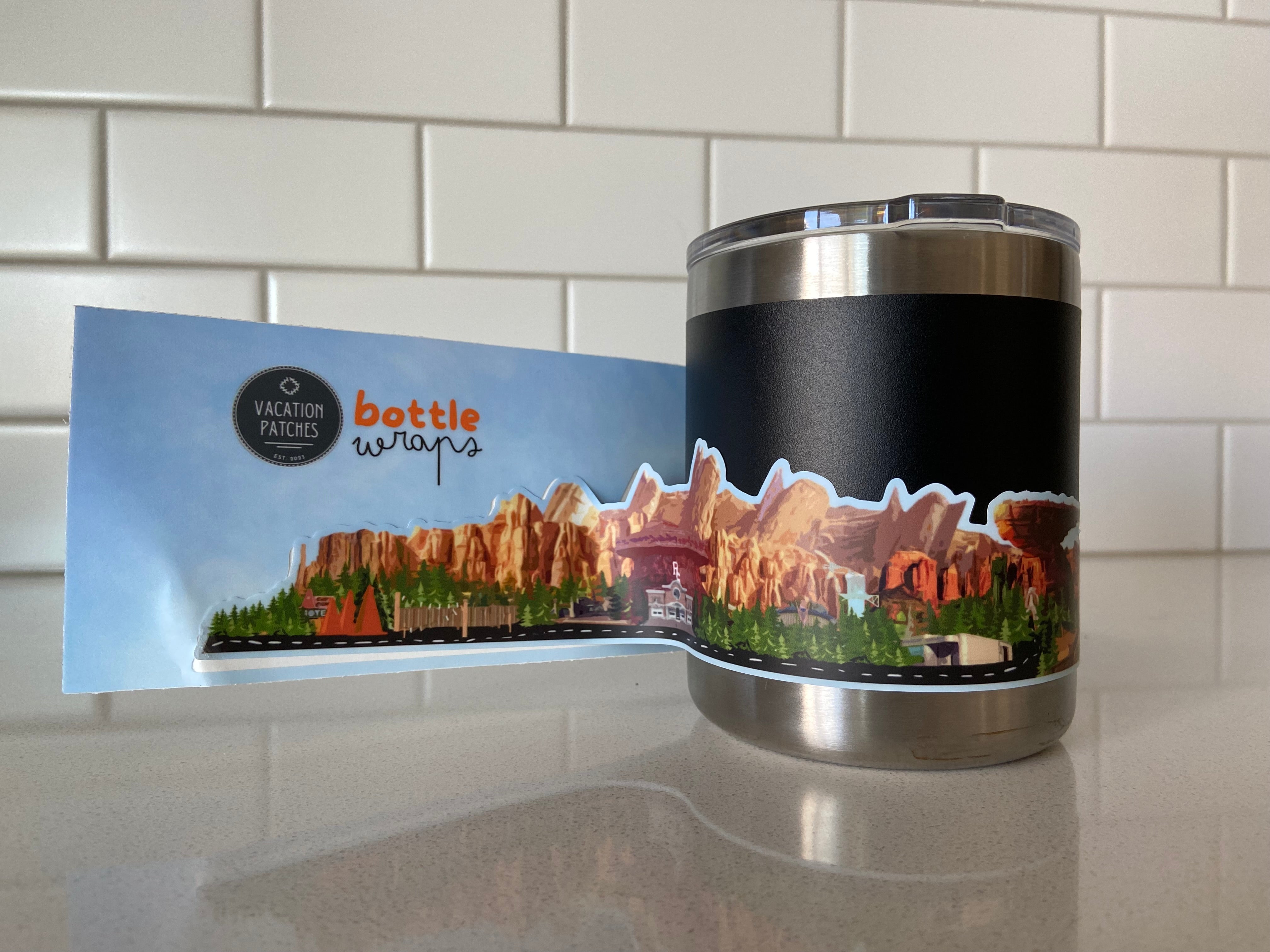 bottle wrap around sticker radiator springs themed