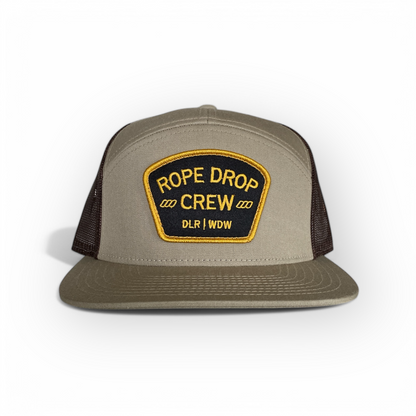 Rope Drop Crew Hat- 7-Panel Flat Bill Snapback
