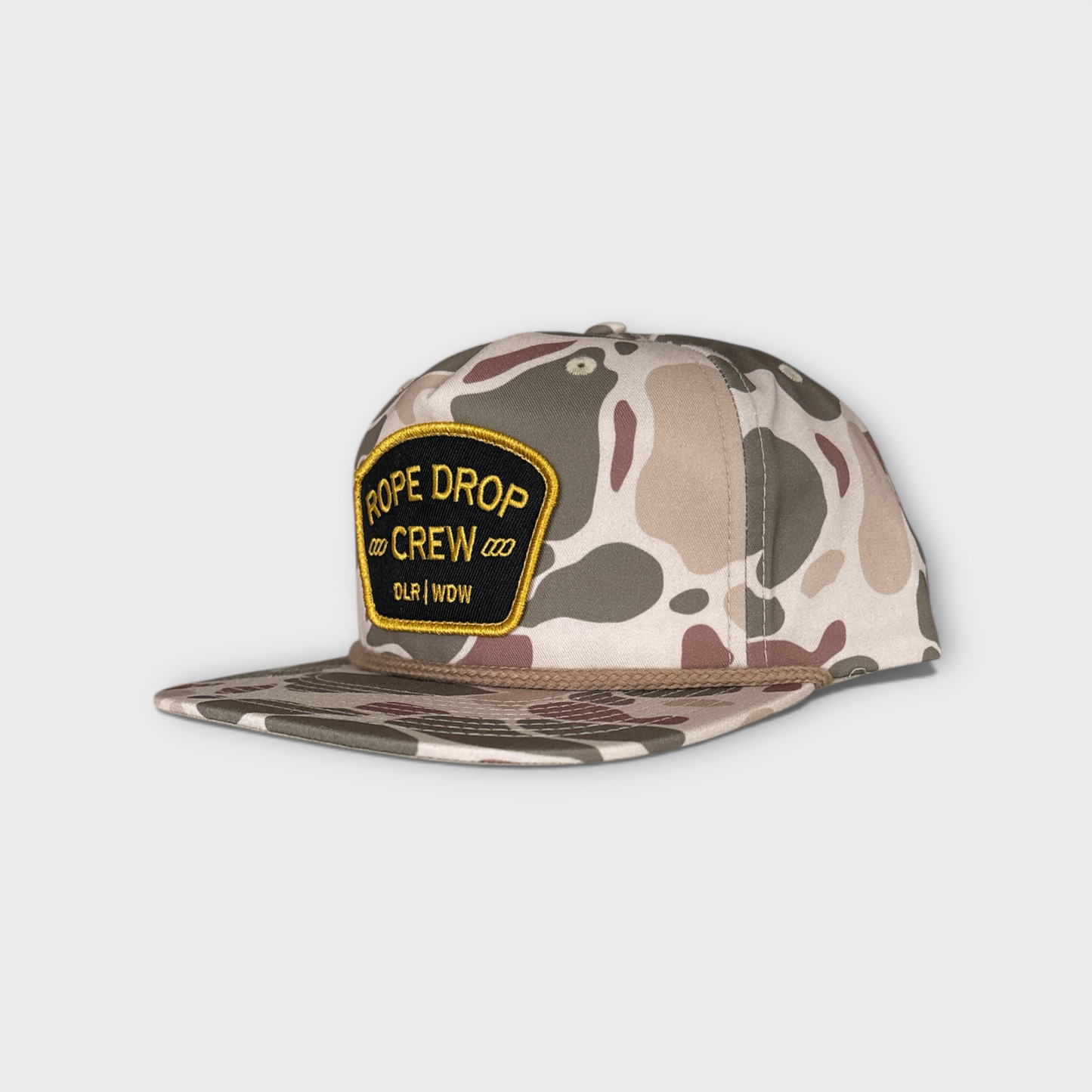 Rope Drop Crew Hat- 7-Panel Flat Bill Snapback