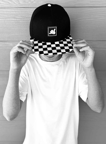 Shaka Pal Checkered Snapback Hat- Youth