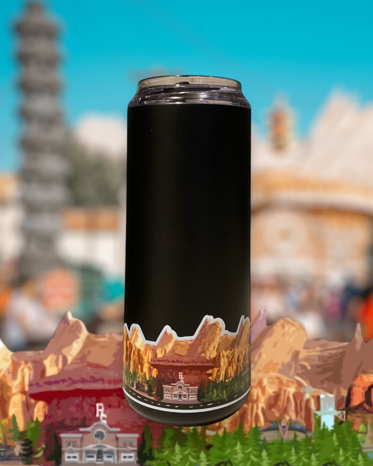 radiator springs themed water bottle sticker wrap