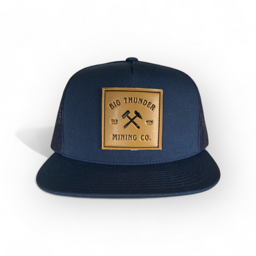Thunder Mining Co. Faux Leather Patch Hat- 5 Panel Classic Trucker