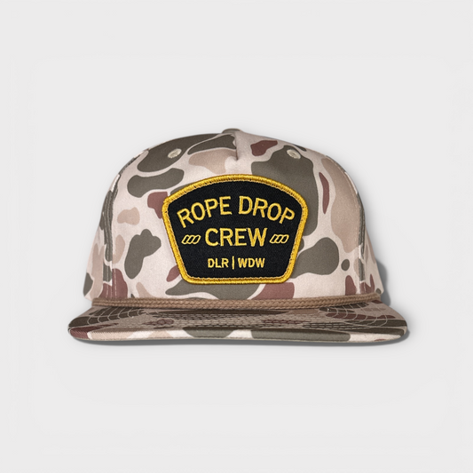 Rope Drop Crew Hat- 7-Panel Flat Bill Snapback