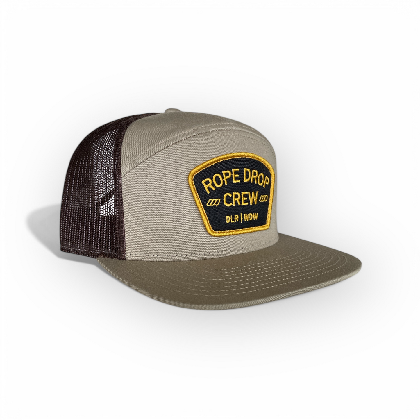 Rope Drop Crew Hat- 7-Panel Flat Bill Snapback