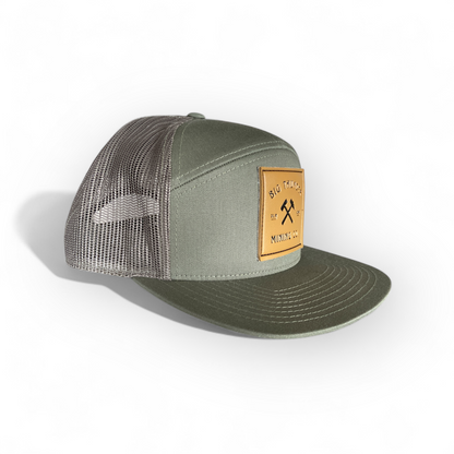 Thunder Mining Co. Faux Leather Patch Hat- 7 Panel Flatbill
