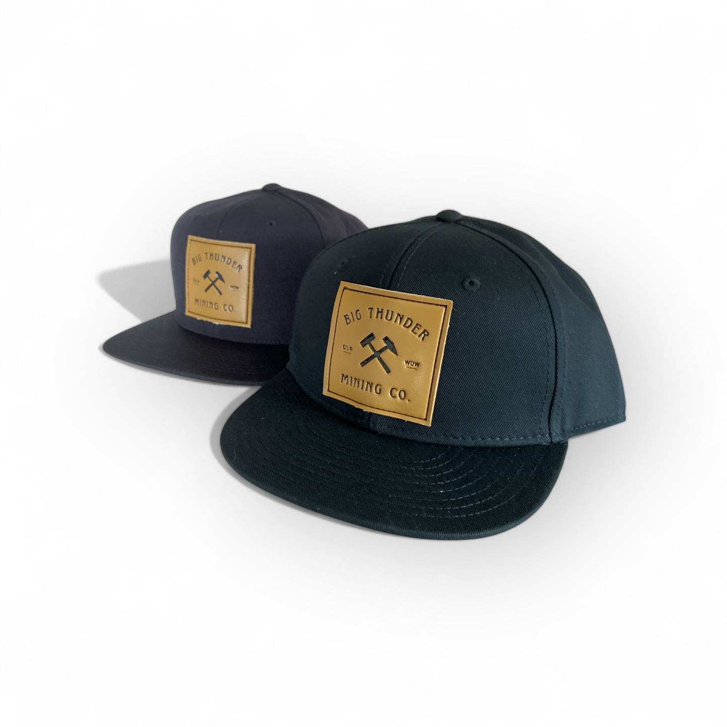 Thunder Mining Co. Faux Leather Hat Kids- Premium Flat Bill Snapback YOUTH