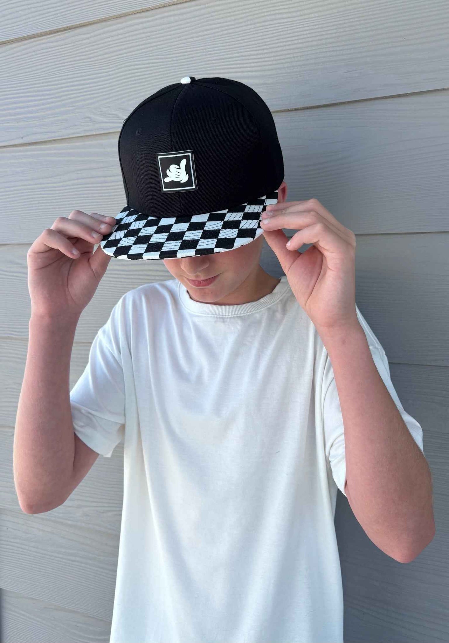 Shaka Pal Checkered Snapback Hat