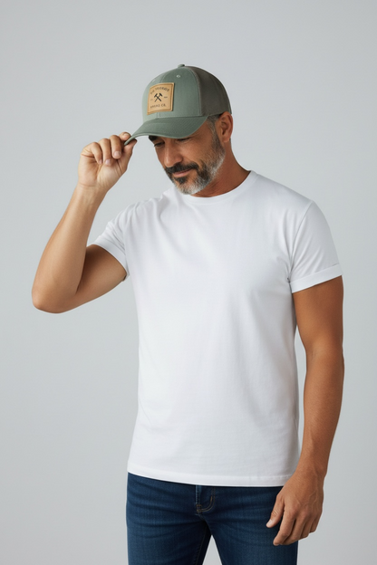 Thunder Mining Co. Faux Leather Retro Trucker Hat