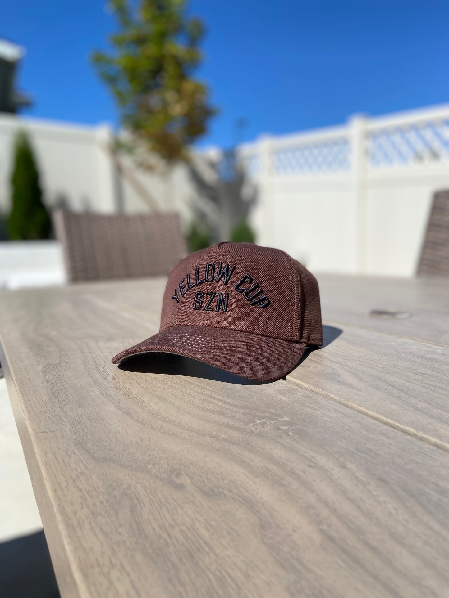 Yellow Cup SZN Hat- Chocolate