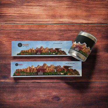 cars land themed sticker for bottle 