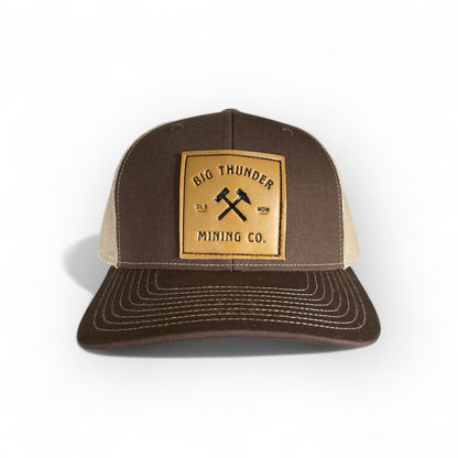 Thunder Mining Co. Faux Leather Retro Trucker Hat