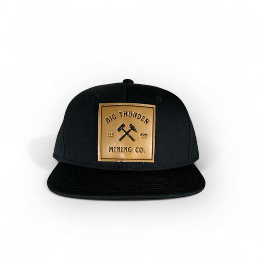 Thunder Mining Co. Faux Leather Hat Kids- Premium Flat Bill Snapback YOUTH