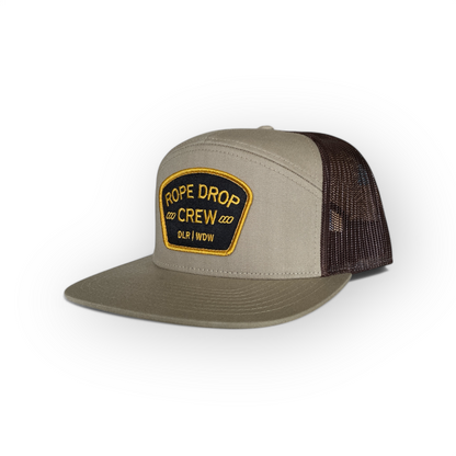 Rope Drop Crew Hat- 7-Panel Flat Bill Snapback