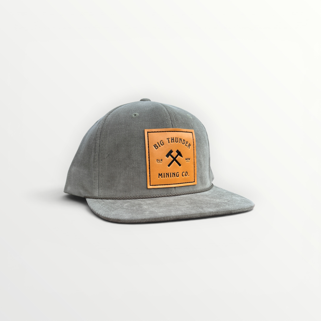 Thunder Mining Co. Faux Leather Patch Hat- Corduroy