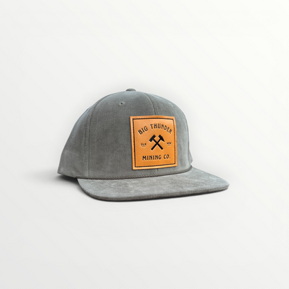 Thunder Mining Co. Faux Leather Patch Hat- Corduroy