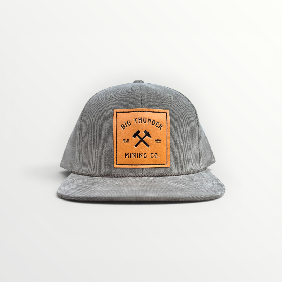 Thunder Mining Co. Faux Leather Patch Hat- Corduroy