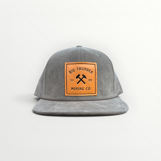 Thunder Mining Co. Faux Leather Patch Hat- Corduroy