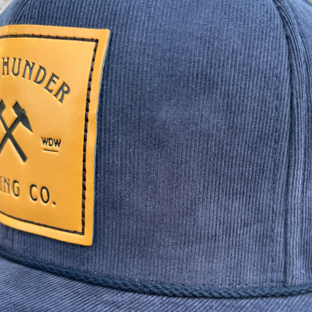 Thunder Mining Co. Faux Leather Patch Hat- Corduroy
