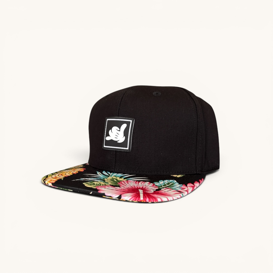 Shaka Pal Black Floral Hat