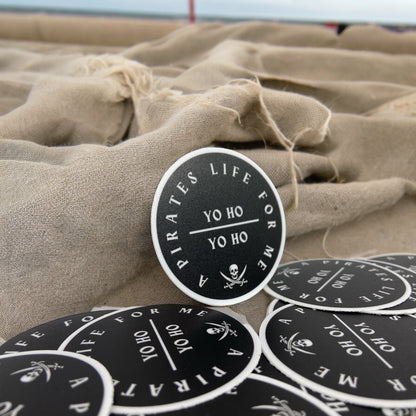 pirates life sticker on the beach