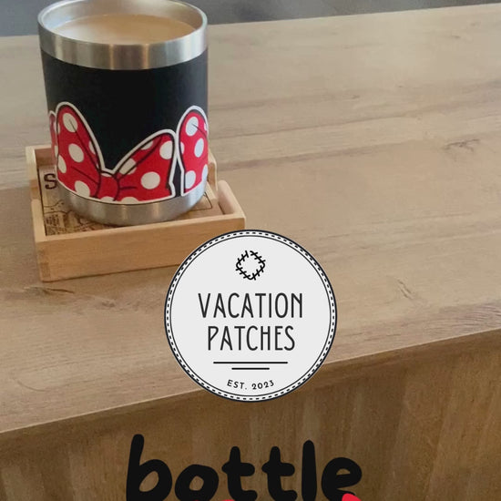 how to apply minnie infinity sticker to water bottle