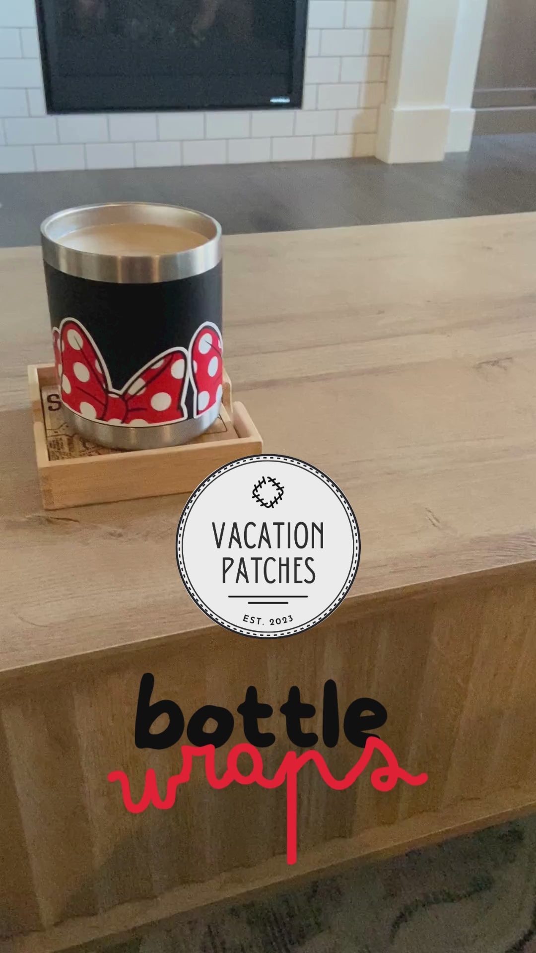how to apply minnie infinity sticker to water bottle